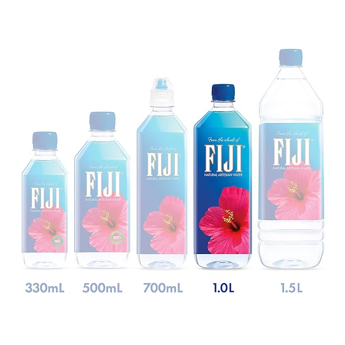 FIJI Natural Artesian Bottled Water 1 Liter / 33.8 Fl Ounce (Pack of 12)