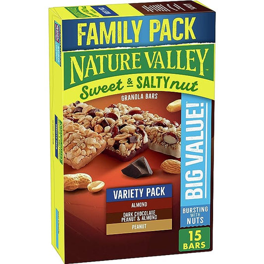 Nature Valley Granola Bars, Sweet and Salty Nut, Variety Pack, 15 ct