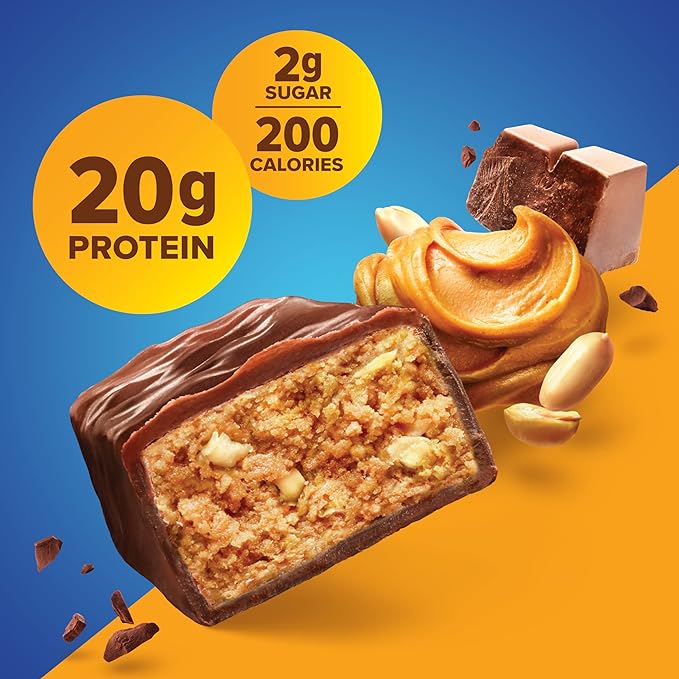 Pure Protein Bars, High Protein, Nutritious Snacks to Support Energy, Low Sugar, Gluten Free, Chocolate Peanut Butter, 1.76oz, 12 Count