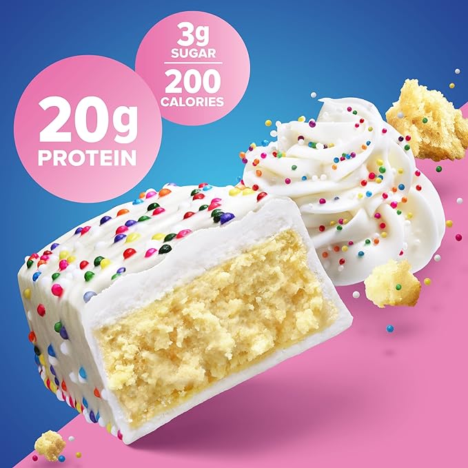 Pure Protein Bars, High Protein, Nutritious Snacks to Support Energy, Low Sugar, Gluten Free, Birthday Cake, 1.76 oz, Pack of 12