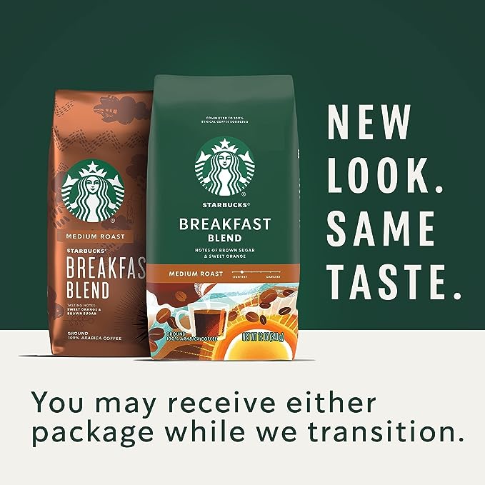 Starbucks Breakfast Blend Medium Roast Ground Coffee, 18 Ounce