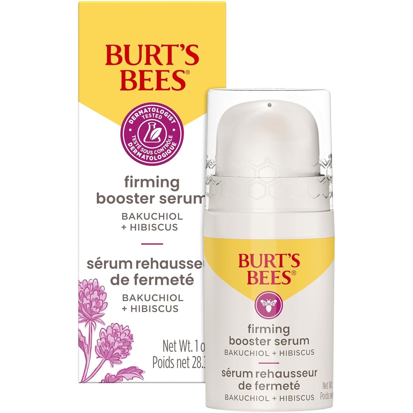 Burt's Bees Firming Collagen Face Serum, Natural Retinol Alternative Improves Skin Texture & Supports Anti-Aging, with Bakuchiol & Hibiscus, Lightweight - Firming Booster Serum (1 oz)