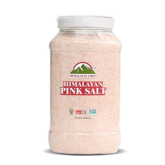 Himalayan Chef Himalayan Pink Salt Fine Grain, Plastic Jar-5 lbs