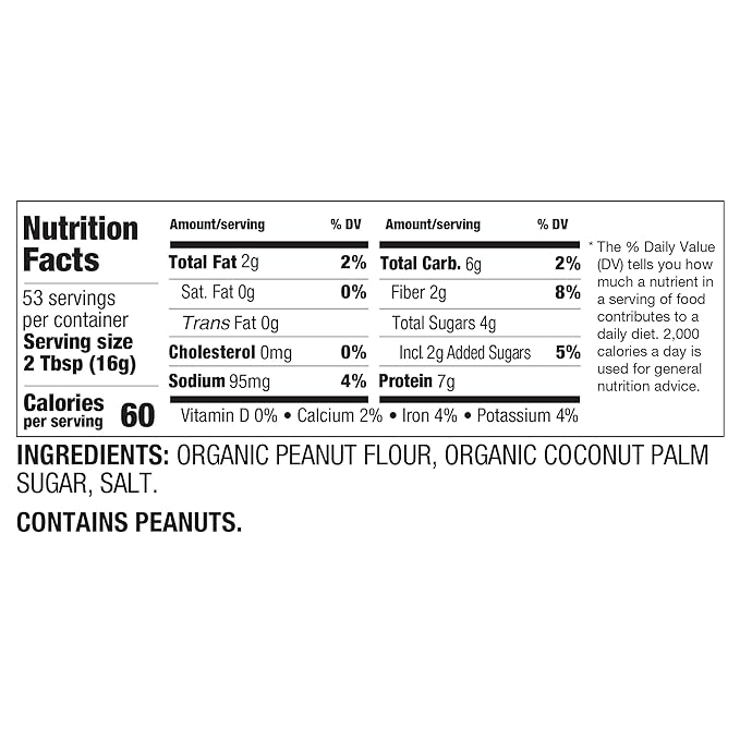 PBfit All-Natural Organic Peanut Butter Powder, Powdered Peanut Spread from Real Roasted Pressed Peanuts, 7g of Protein, 30 Ounce