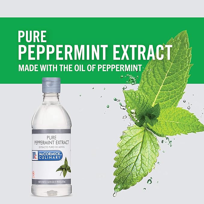 McCormick Culinary Pure Peppermint Extract, 16 fl oz - One 16 Fluid Ounce Bottle of Peppermint Extract