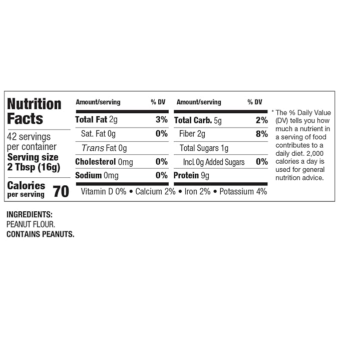 PBfit Pure Peanut, 100% Powdered Peanut Powder, Non-GMO, Plant-Based, Gluten-Free Protein Powder, 9g of Protein, (24 oz)