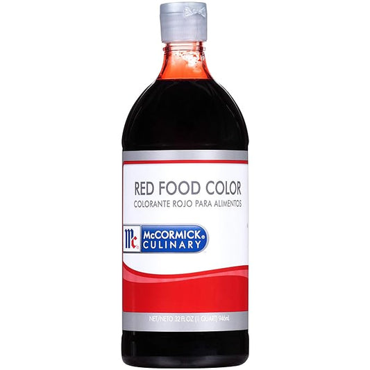 McCormick Culinary Red Food Coloring, 32 fl oz - One 32 Fluid Ounce Bottle of Red Food Dye With Rich Red Color