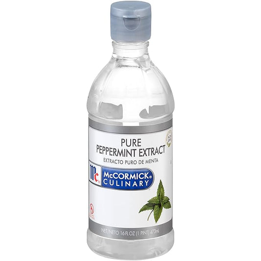 McCormick Culinary Pure Peppermint Extract, 16 fl oz - One 16 Fluid Ounce Bottle of Peppermint Extract